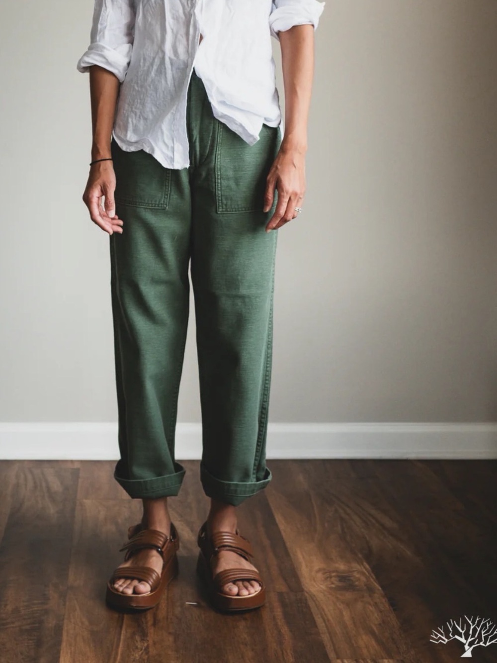 orSlow x Saturdays NYC Fatigue Pants Women’s Size 6 Green Made in Japan - Picture 2 of 10